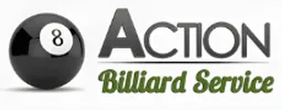 Action billiard service pool table Logo