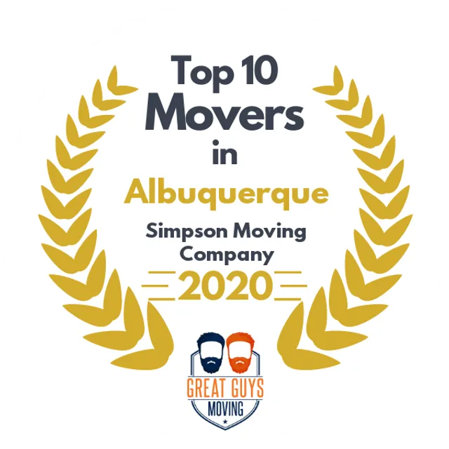 Top 10 Movers in Albuquerque, NM 2020 award