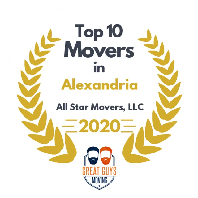 Top 10 Movers in Alexandria, VA 2020 award