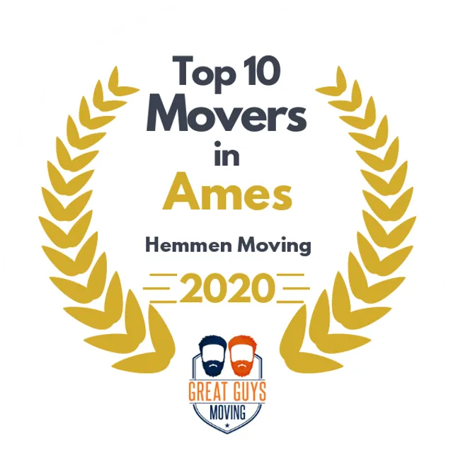 Top 10 Movers in Des Moines, IA 2020 award