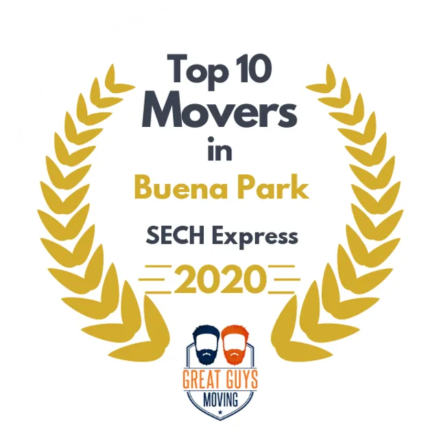 Top 10 Movers in Anaheim, CA 2020 award