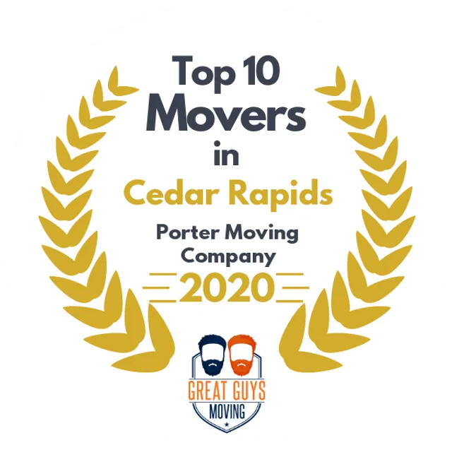 Top 10 Movers in Cedar Rapids, IA 2020 award