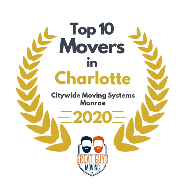 Top 10 Movers in Charlotte, NC 2020 award