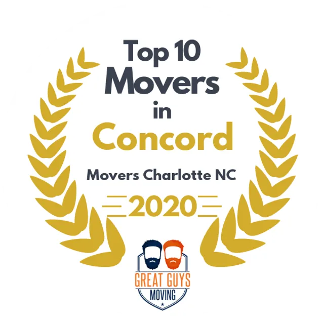 Top 10 Movers in Charlotte, NC 2020 award