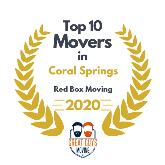 Top 10 Movers in Coral Springs, FL 2020 award