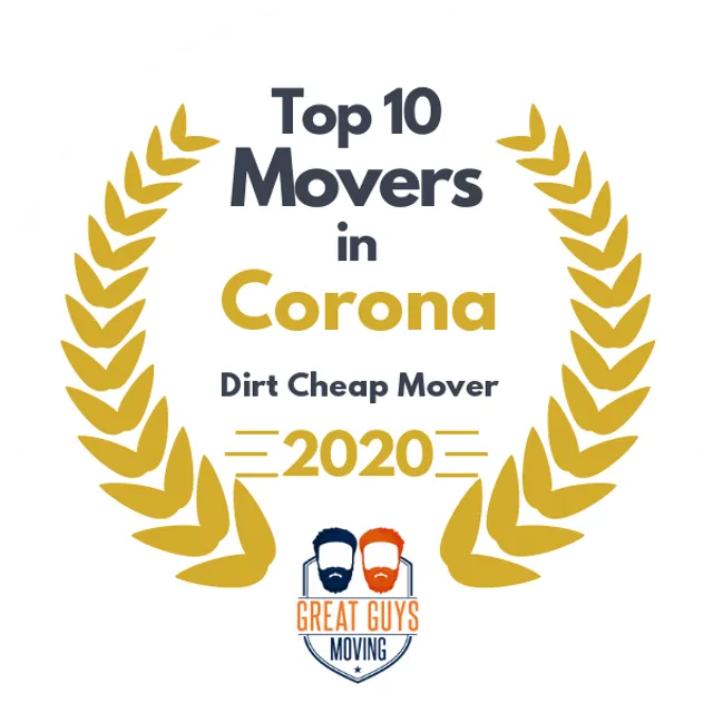 Top 10 Movers in Riverside, CA 2020 award