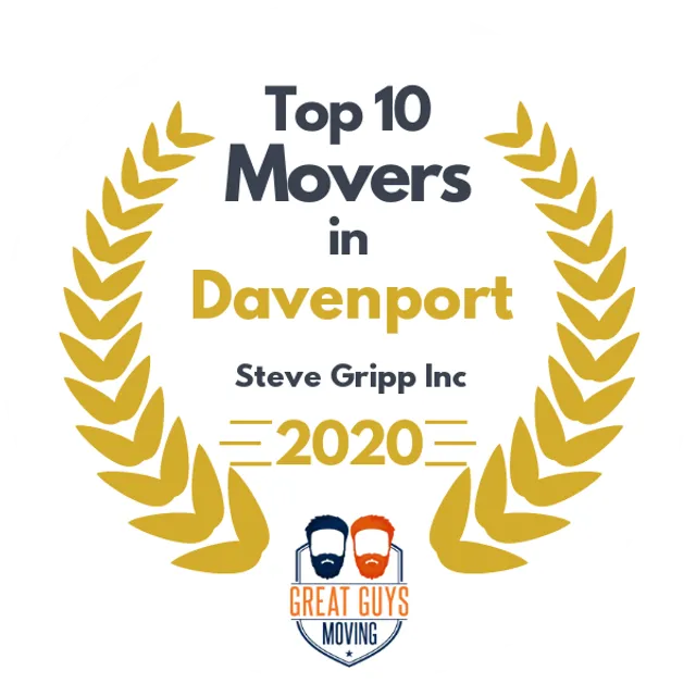 Top 10 Movers in Davenport, IA 2020 award