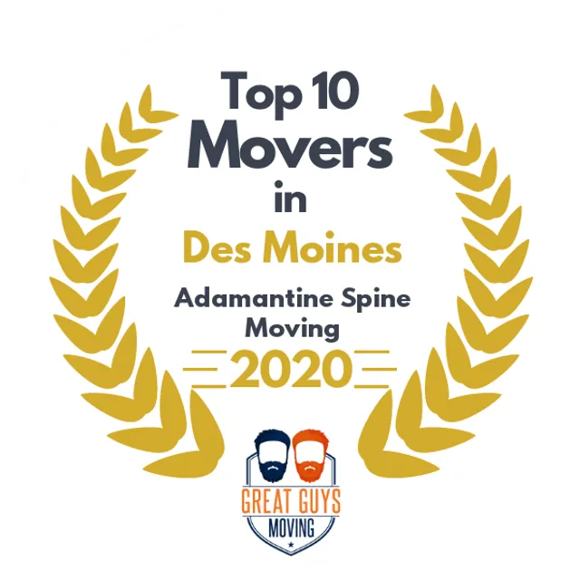 Top 10 Movers in Des Moines, IA 2020 award