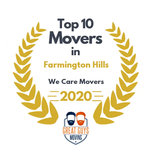 Top 10 Movers in Westland, MI 2020 award