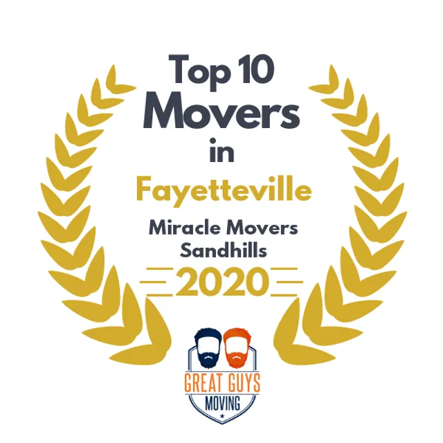 Top 10 Movers in Fayetteville, NC 2020 award