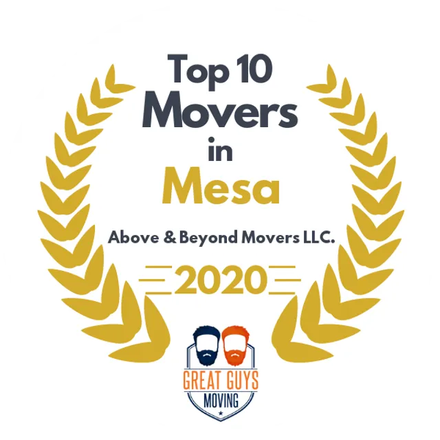 Top 10 Movers in Mesa, AZ 2020 award