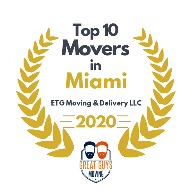 Top 10 Movers in Miami, FL 2020 award