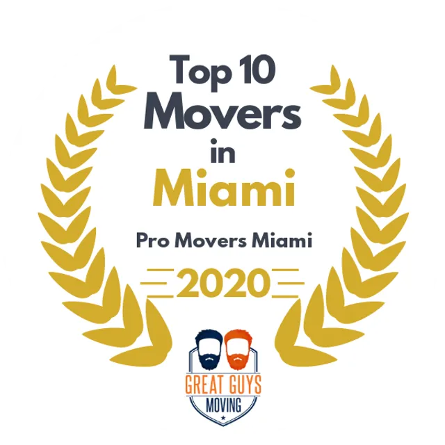 Top 10 Movers in Miami, FL 2020 award