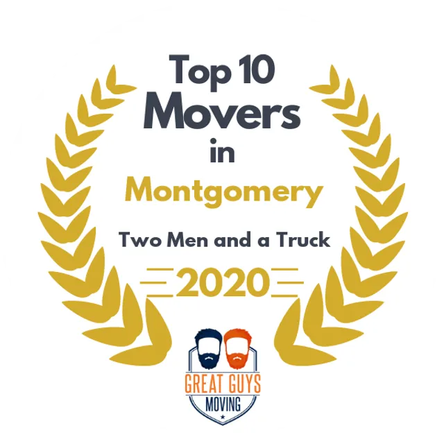 Top 10 Movers in Montgomery, AL 2020 award