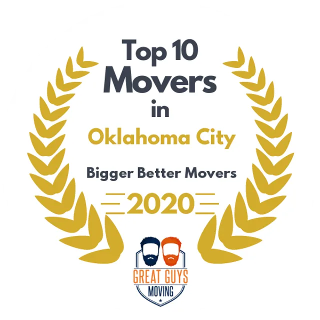 Top 10 Movers in Oklahoma City, OK 2020 award