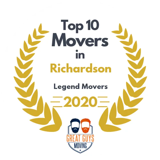 Top 10 Movers in Plano, TX 2020 award