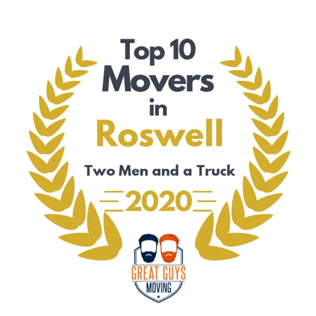 Top 10 Movers in Roswell, GA 2020 award