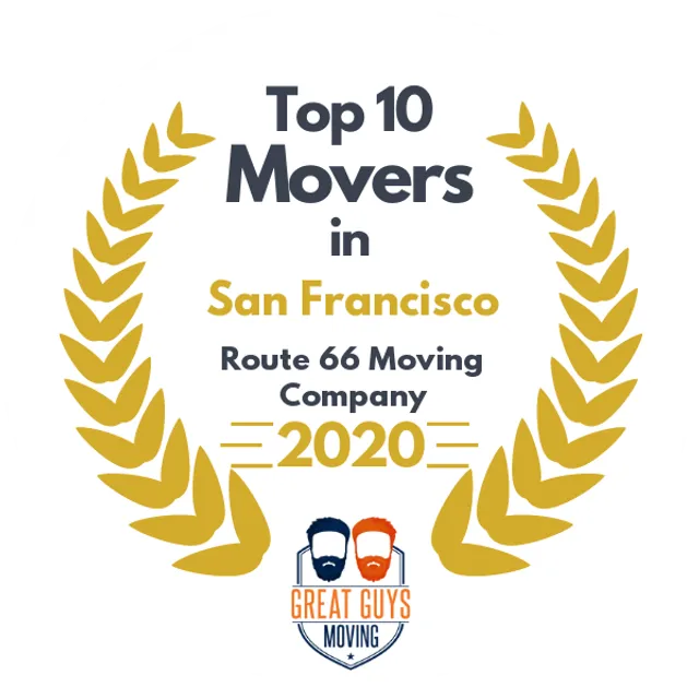 Top 10 Movers in San Francisco, CA 2020 award