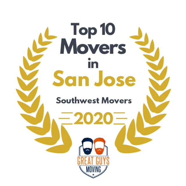 Top 10 Movers in San Jose, CA 2020 award