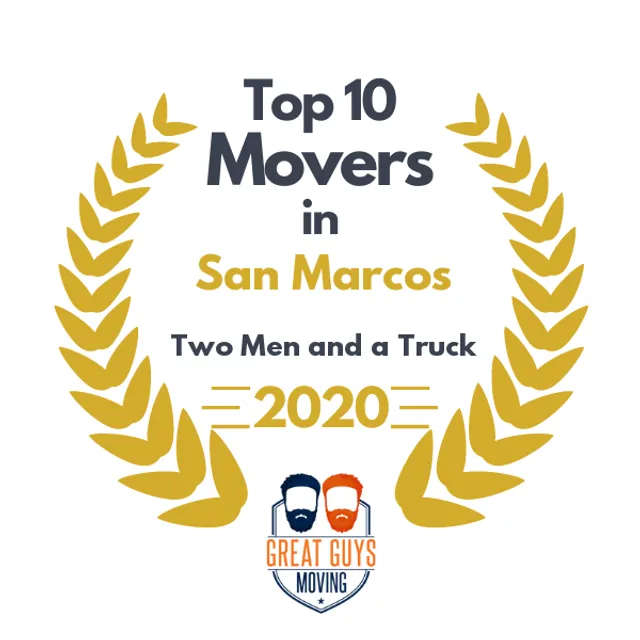 Top 10 Movers in New Braunfels, TX 2020 award