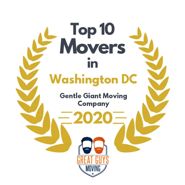 Top 10 Movers in Washington DC, DC 2020 award