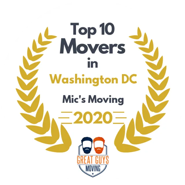 Top 10 Movers in Washington DC, DC 2020 award