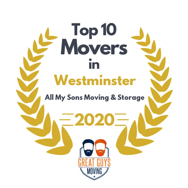 Top 10 Movers in Westminster, CO 2020 award