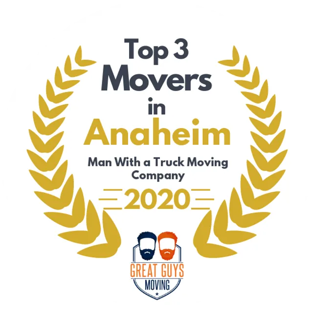 Top 3 Movers in Anaheim, CA 2020 award