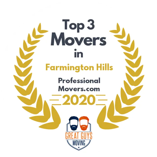 Top 3 Movers in Detroit, MI 2020 award