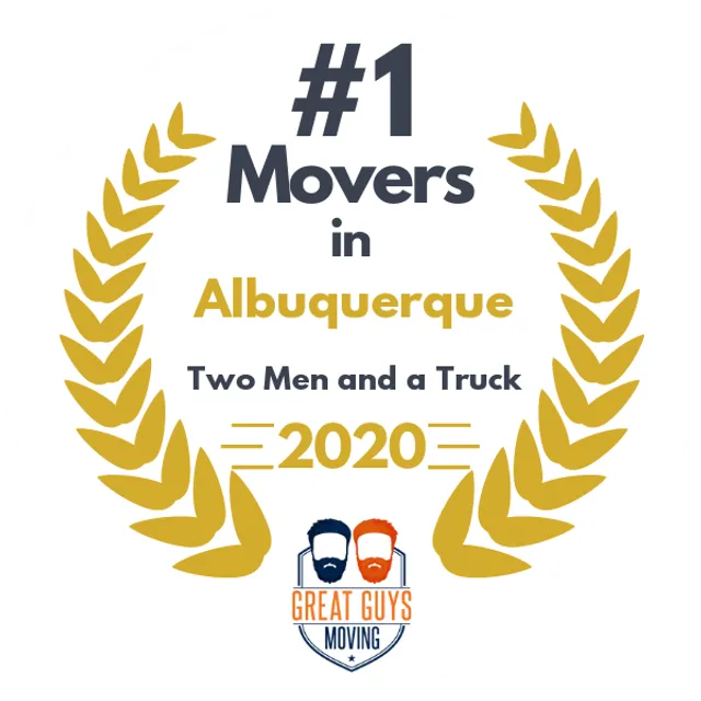 #1 Ranked Movers in Albuquerque, NM 2020 award