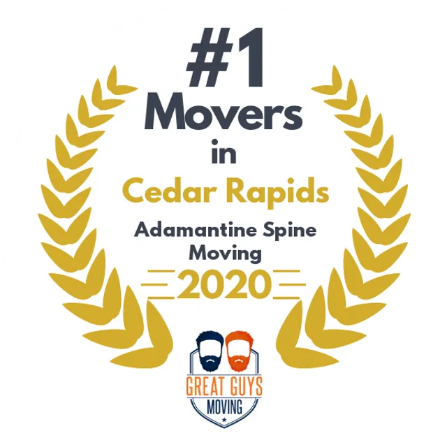 #1 Ranked Movers in Cedar Rapids, IA 2020 award