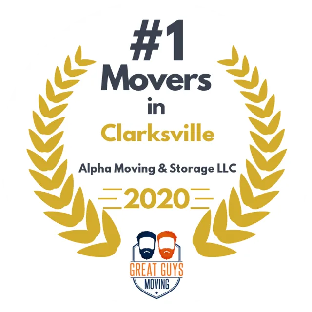 #1 Ranked Movers in Clarksville, TN 2020 award