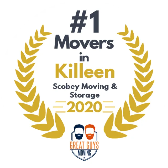 #1 Ranked Movers in Killeen, TX 2020 award