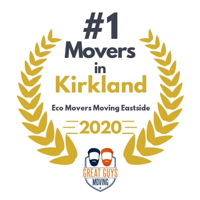 #1 Ranked Movers in Bellevue, WA 2020 award