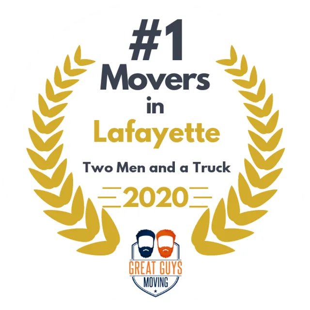 #1 Ranked Movers in Lafayette, LA 2020 award