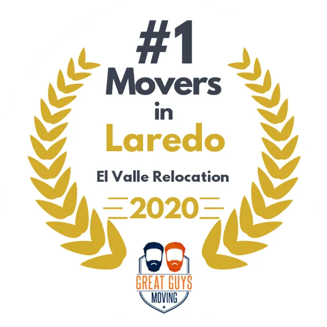 #1 Ranked Movers in Laredo, TX 2020 award