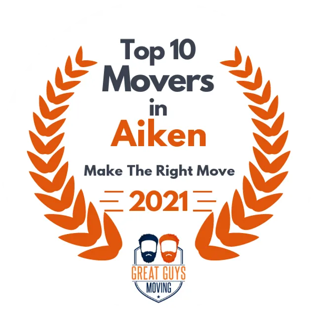 Top 10 Movers in Aiken, SC 2021 award