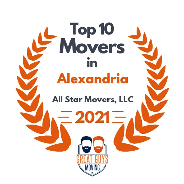 Top 10 Movers in Alexandria, VA 2021 award