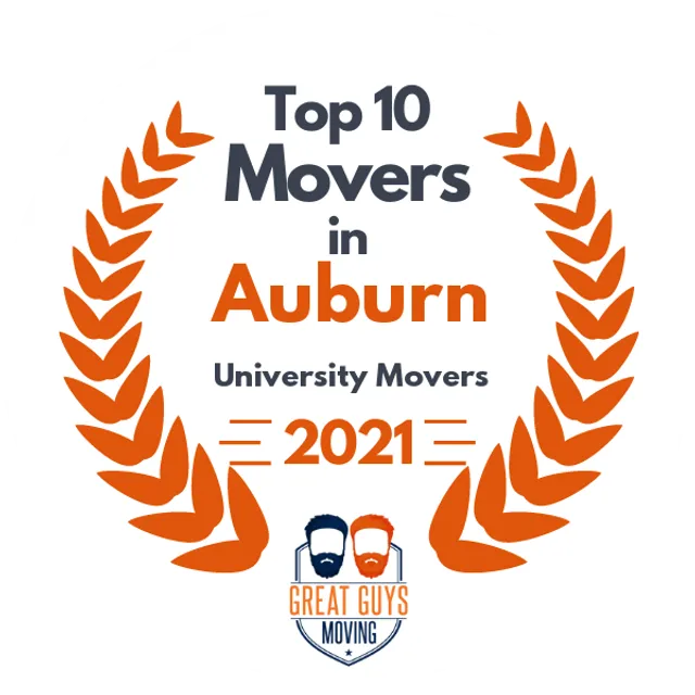 Top 10 Movers in Auburn, AL 2021 award