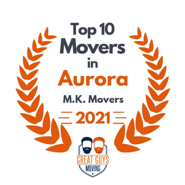 Top 10 Movers in Aurora, IL 2021 award