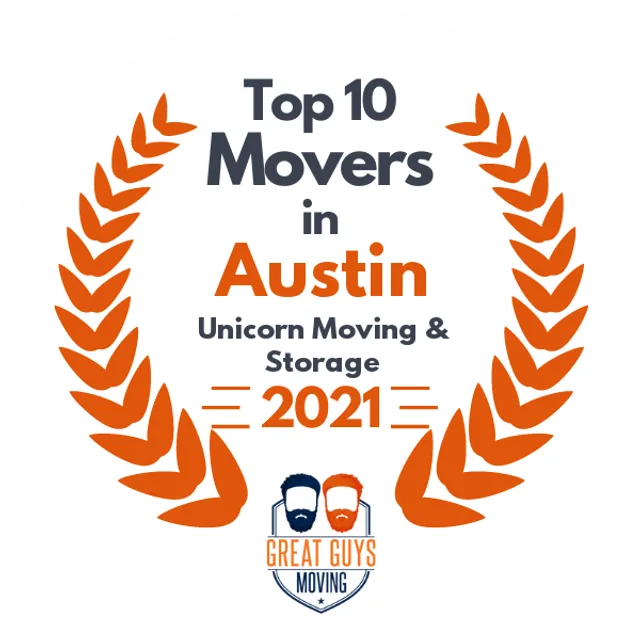 Top 10 Movers in Austin, TX 2021 award