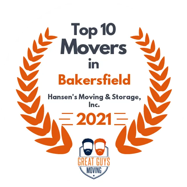 Top 10 Movers in Bakersfield, CA 2021 award