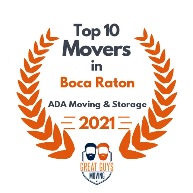 Top 10 Movers in Boca Raton, FL 2021 award