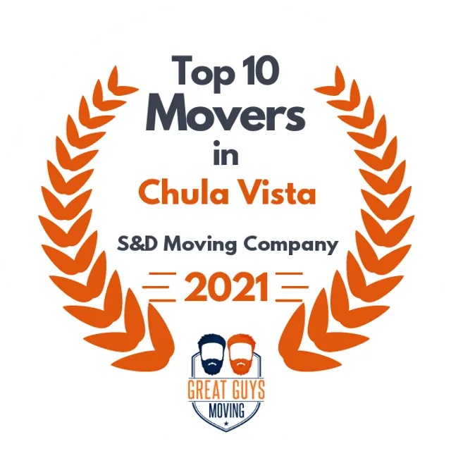 Top 10 Movers in Chula Vista, CA 2021 award