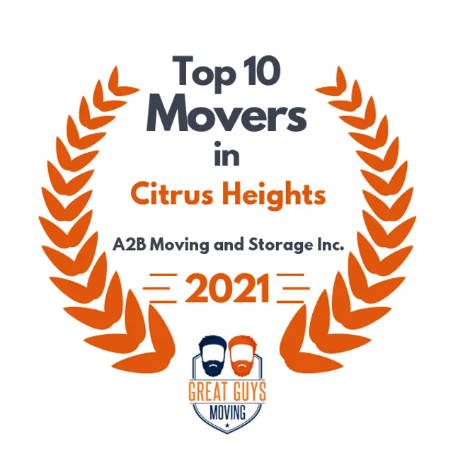 Top 10 Movers in Sacramento, CA 2021 award