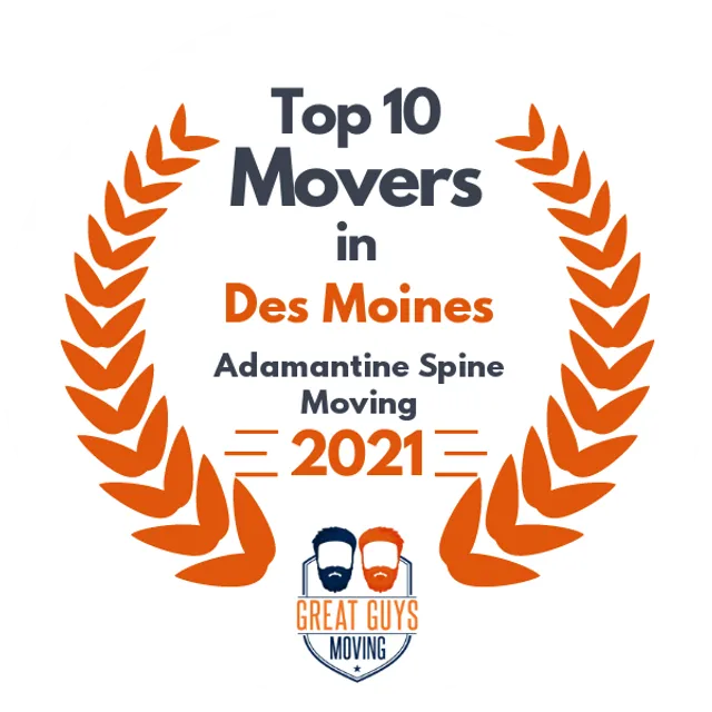 Top 10 Movers in Des Moines, IA 2021 award