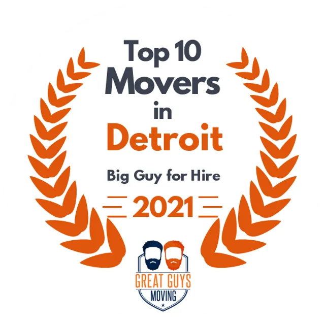 Top 10 Movers in Detroit, MI 2021 award