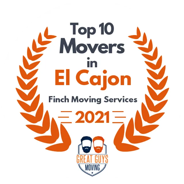 Top 10 Movers in El Cajon, CA 2021 award