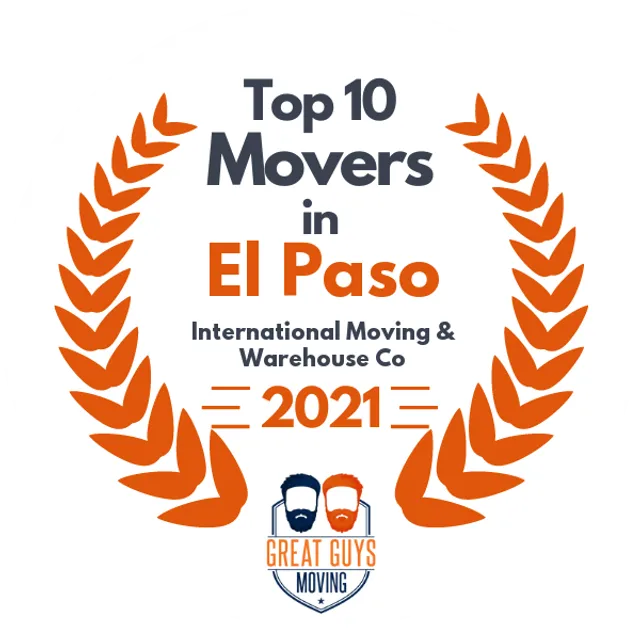 Top 10 Movers in El Paso, TX 2021 award