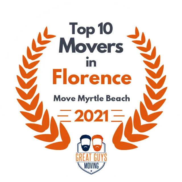 Top 10 Movers in Florence, SC 2021 award